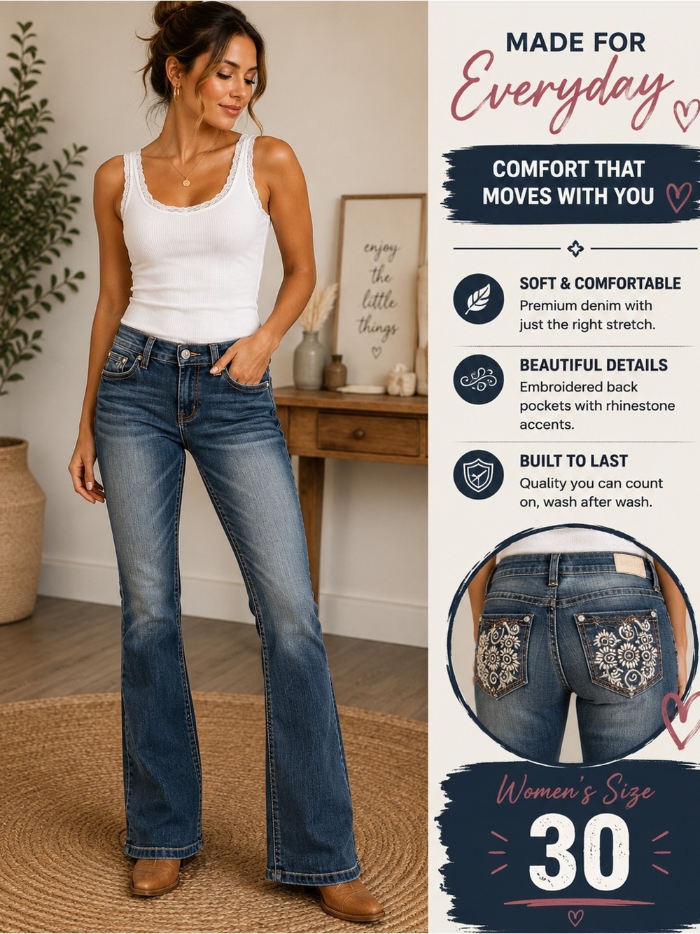Shyanne Women's Blue Flare Jeans SIZE 30